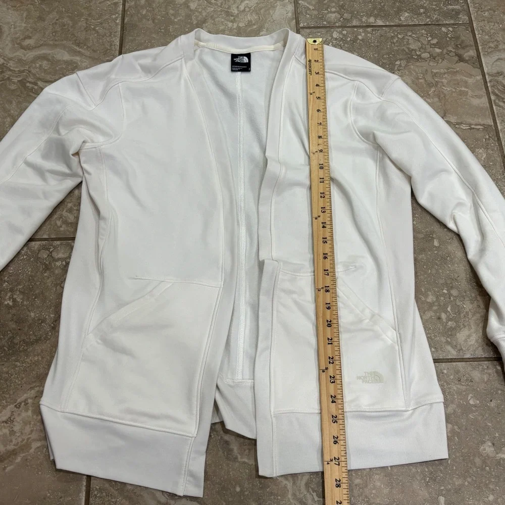 The North Face Womens White Open Front Fleece Cardigan Jacket Small